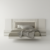 Bedroom Furniture Beds Marina Taupe Queen size Bed