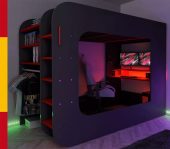 Gamer Bed Red & Black