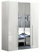Bedroom Furniture Wardrobes Dama Bianca 4 Door Glass Doors Wardrobe White