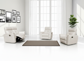 Living Room Furniture Reclining and Sliding Seats Sets 8501 White w/Manual Recliners