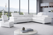 Living Room Furniture Sectionals 2119 Sectional with Extra Chair - White