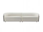 Living Room Furniture Sofas Loveseats and Chairs Modern Curved Upholstered Sofa with Wood Accents